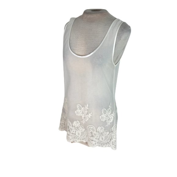 Banana Republic Tops - Banana Republic Mesh Lace Cami Camisole Romantic Cream M Medium